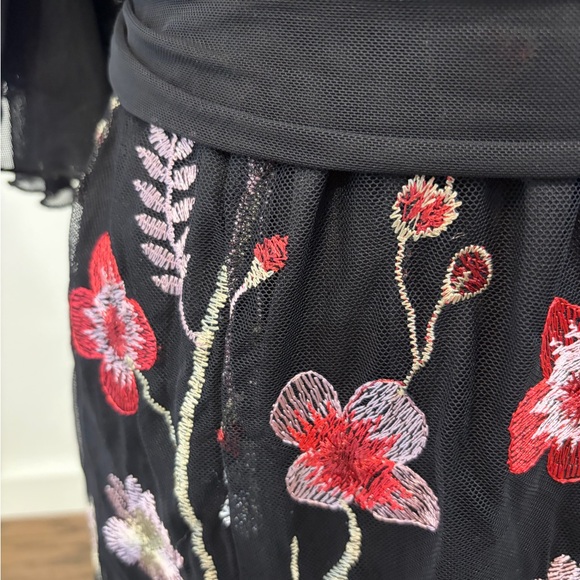 Kiyonna Black Lillian Embroidered Flutter Sleeve Cocktail Dress NWOT Size 1X - Picture 5 of 8